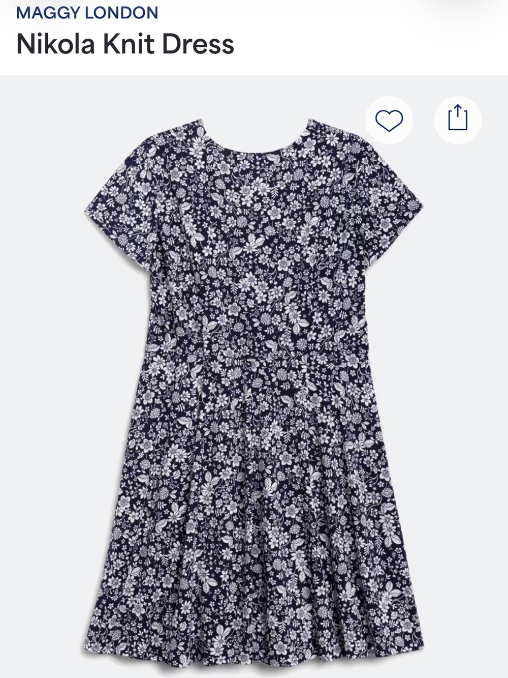 Maggy London Woman 20W Navy White Floral Smocked Waist Midi Dress Plus Size